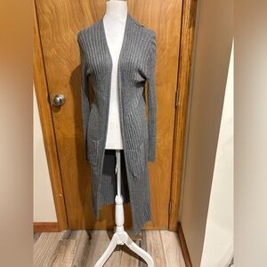 BP Gray Ribbed long  cardigan